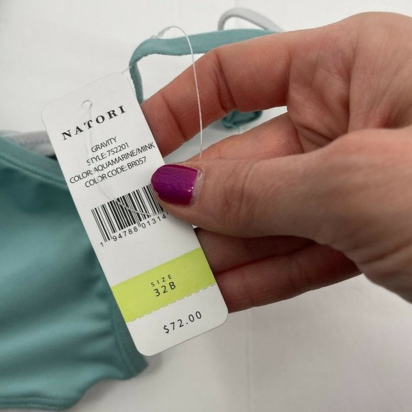 Natori Gravity Bra 32B Womens Aquamarine Mink Sports Underwire Bra Athletic - Picture 6 of 8